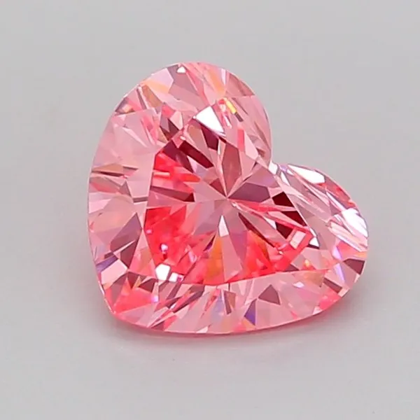 1.09ct HEART Fancy Vivid Pink VVS2 Coloured Lab diamond
