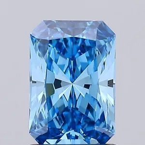 1.23ct RADIANT Fancy Vivid Blue VVS2 Coloured Lab diamond