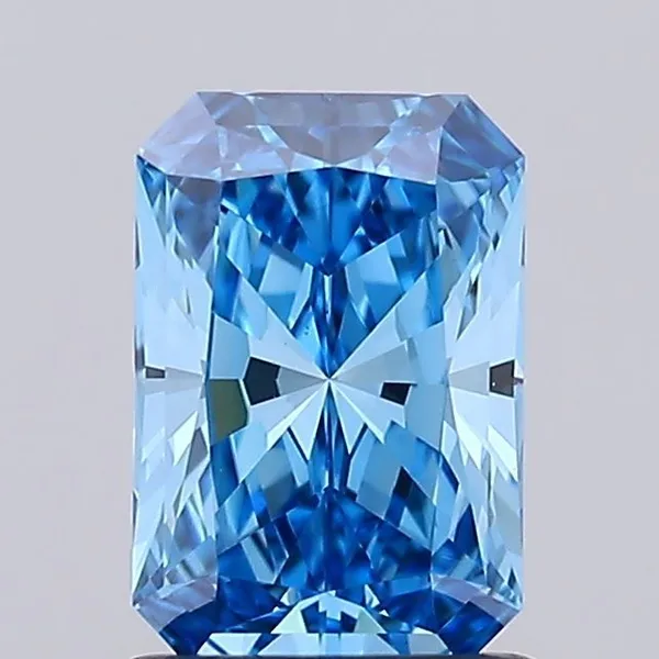 1.23ct RADIANT Fancy Vivid Blue VVS2 Coloured Lab diamond