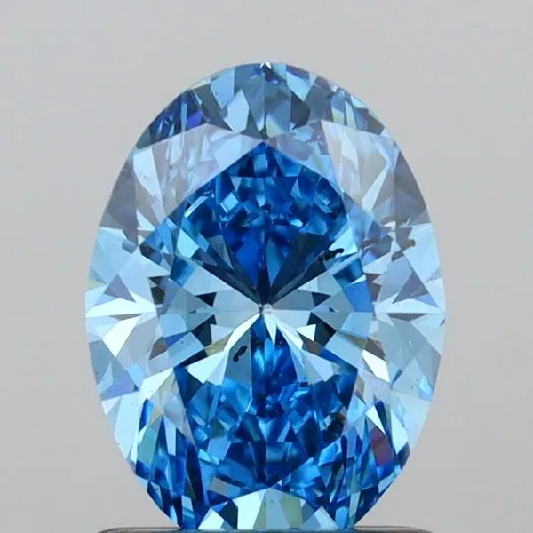 1.08ct OVAL Fancy Vivid Blue VS2 Coloured Lab diamond