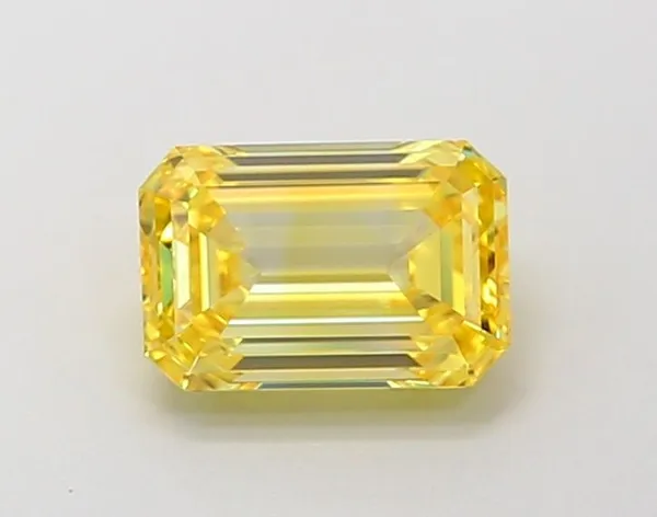 1.15ct EMERALD Fancy Intense Yellow VVS2 Coloured Lab diamond