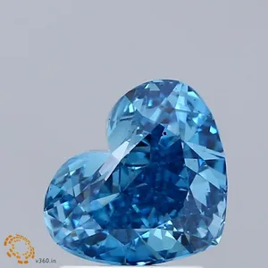 1.59ct HEART Fancy Vivid Blue VS2 Coloured Lab diamond