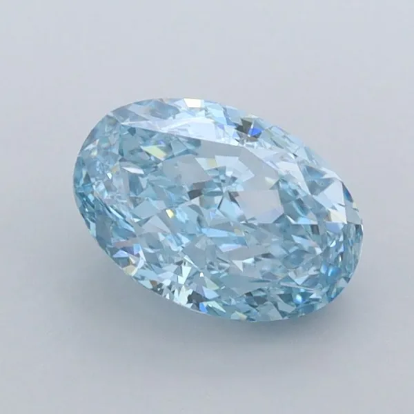 1.1ct OVAL Fancy Vivid Blue VVS1 Coloured Lab diamond