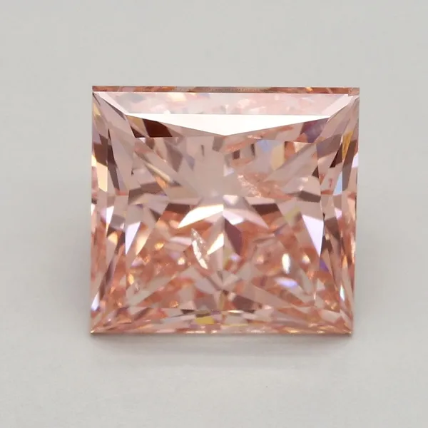 3.01ct PRINCESS Fancy Intense Pink SI2 Coloured Lab diamond