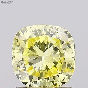 1.06ct CUSHION Fancy Intense Yellow VS1 Coloured Lab diamond
