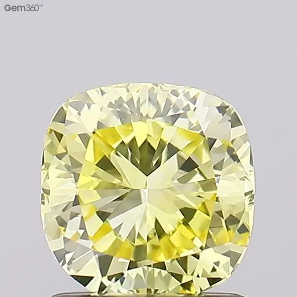 1.06ct CUSHION Fancy Intense Yellow VS1 Coloured Lab diamond