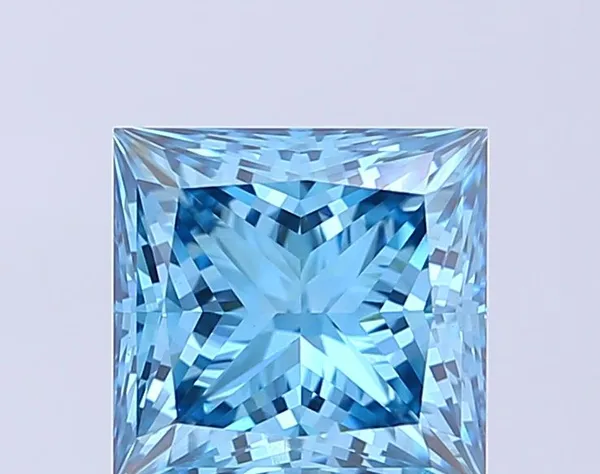 2.06ct PRINCESS Fancy Vivid Blue VS1 Coloured Lab diamond