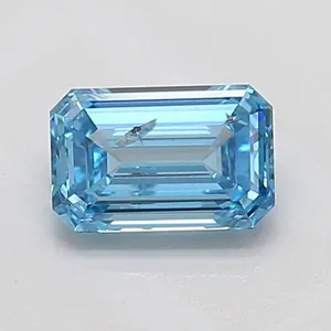 1ct EMERALD Fancy Vivid Blue SI2 Coloured Lab diamond