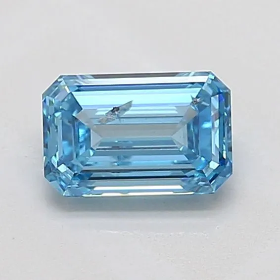 1ct EMERALD Fancy Vivid Blue SI2 Coloured Lab diamond