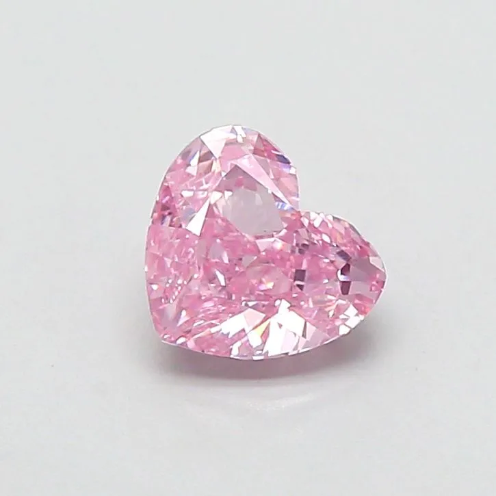 0.91ct HEART Fancy Vivid Pink VS1 Coloured Lab diamond