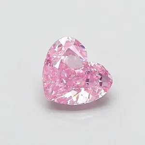 0.91ct HEART Fancy Vivid Pink VS1 Coloured Lab diamond