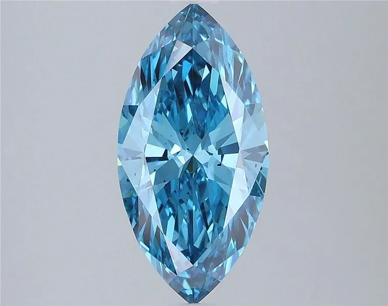 2.01ct MARQUISE Fancy Vivid Blue SI1 Coloured Lab diamond