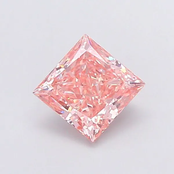 1.59ct PRINCESS Fancy Vivid Pink VS2 Coloured Lab diamond
