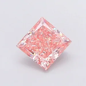 1.59ct PRINCESS Fancy Vivid Pink VS2 Coloured Lab diamond