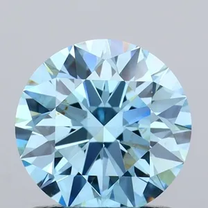 1.06ct ROUND Fancy Vivid Blue VVS2 Coloured Lab diamond