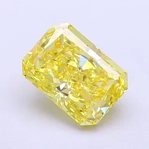 1.13ct RADIANT Fancy Vivid Yellow VVS2 Coloured Lab diamond