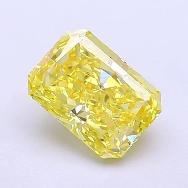 1.13ct RADIANT Fancy Vivid Yellow VVS2 Coloured Lab diamond