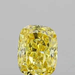 1.03ct CUSHION Fancy Intense Yellow VS2 Coloured Lab diamond