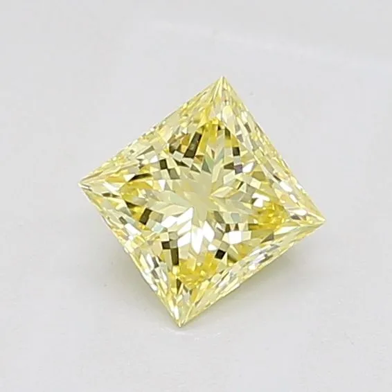 1.03ct PRINCESS Fancy Intense Yellow VVS2 Coloured Lab diamond