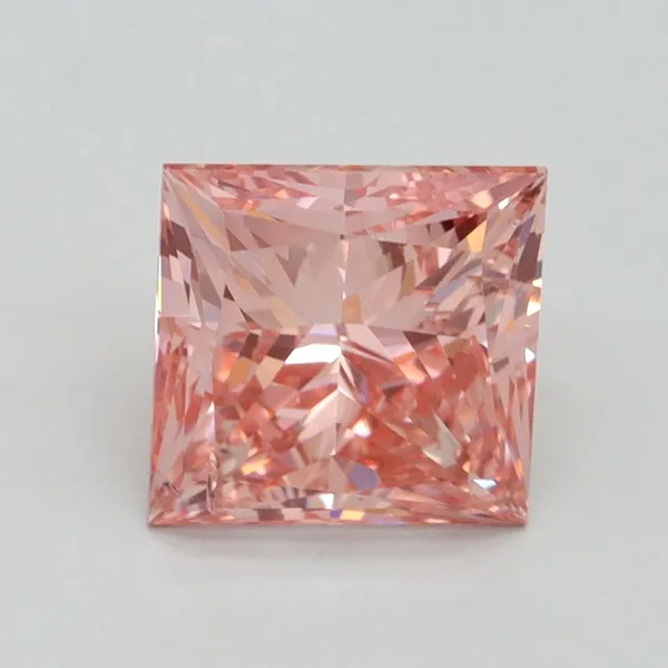 3.17ct PRINCESS Fancy Vivid Pink SI2 Coloured Lab diamond