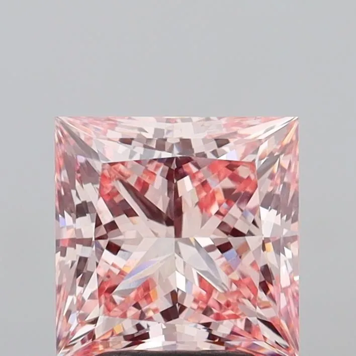 2.98ct PRINCESS Fancy Intense Pink VS1 Coloured Lab diamond