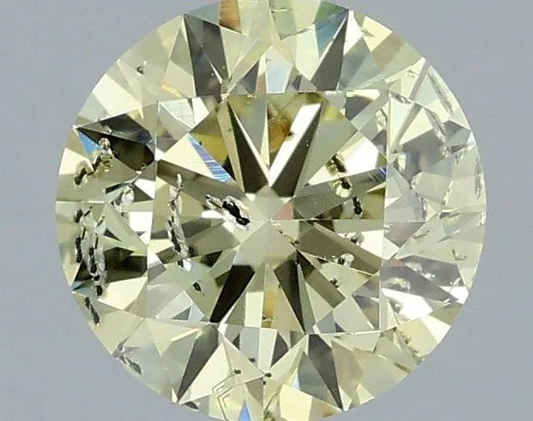 1.02ct ROUND Fancy Light Greenish Yellow I1 Coloured Lab diamond