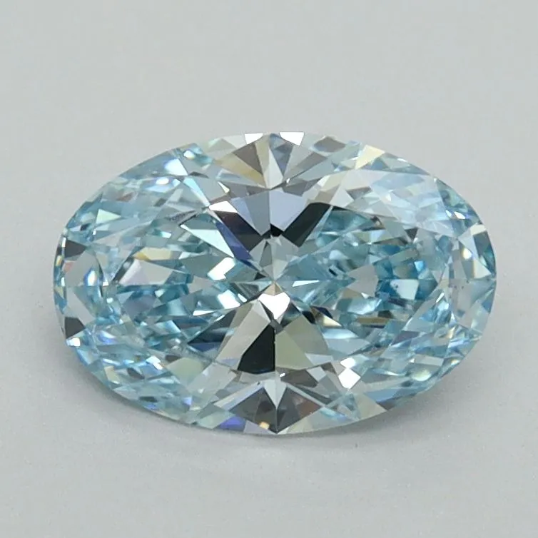 1.01ct OVAL Fancy Vivid Blue VVS2 Coloured Lab diamond