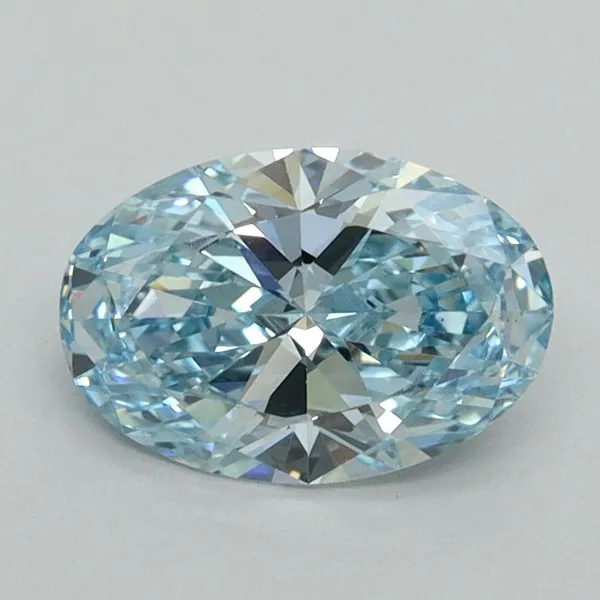 1.01ct OVAL Fancy Vivid Blue VVS2 Coloured Lab diamond