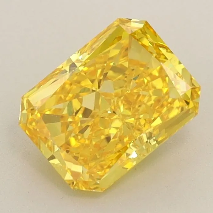 1.26ct RADIANT Fancy Vivid Yellow VVS2 Coloured Lab diamond