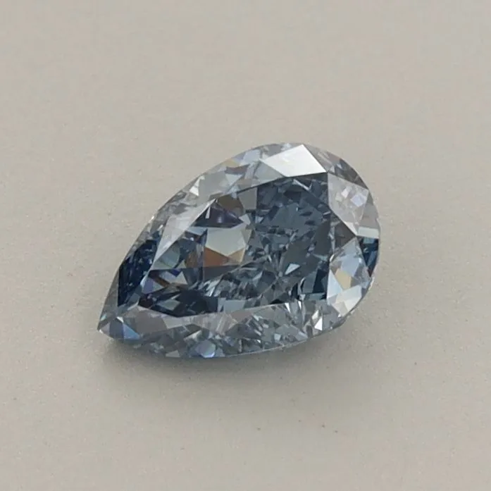 0.48ct PEAR Fancy Vivid Blue VVS2 Coloured Lab diamond