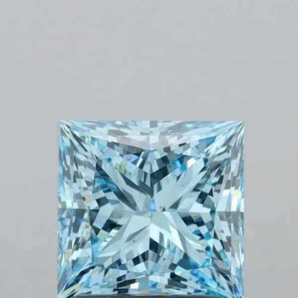 2.21ct PRINCESS Fancy Vivid Blue VS2 Coloured Lab diamond