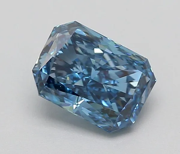 1.07ct RADIANT Fancy Vivid Blue VVS2 Coloured Lab diamond