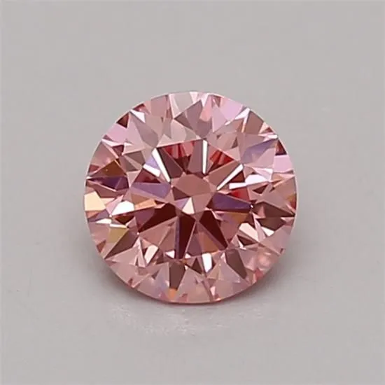0.42ct ROUND Fancy Vivid Pink VVS2 Coloured Lab diamond