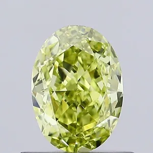 0.72ct OVAL Fancy Intense Yellow VS1 Coloured Lab diamond