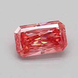 0.6ct RADIANT Fancy Vivid Pink VVS2 Coloured Lab diamond