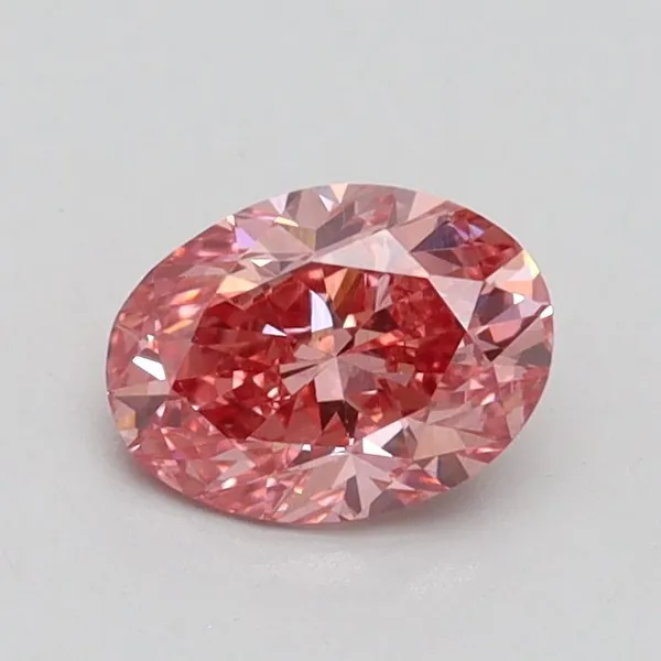 0.6ct OVAL Fancy Vivid Pink VS1 Coloured Lab diamond