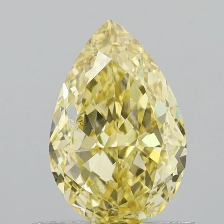 0.73ct PEAR Fancy Intense Yellow VVS2 Coloured Lab diamond