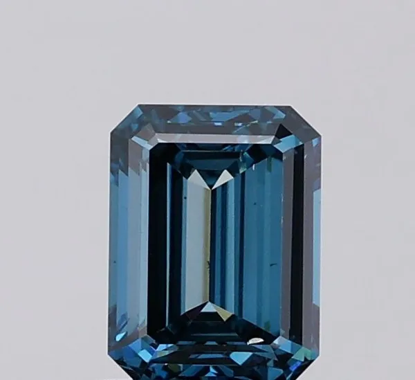 1.08ct EMERALD Fancy Vivid Blue VS2 Coloured Lab diamond