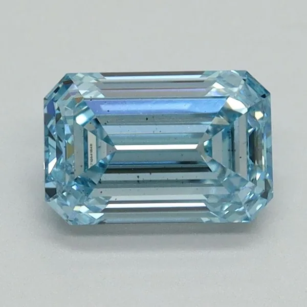 1.15ct EMERALD Fancy Vivid Blue VS2 Coloured Lab diamond