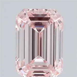 0.99ct EMERALD Fancy Intense Pink VS1 Coloured Lab diamond