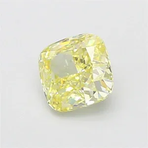 1.26ct CUSHION Fancy Intense Yellow VVS2 Coloured Lab diamond