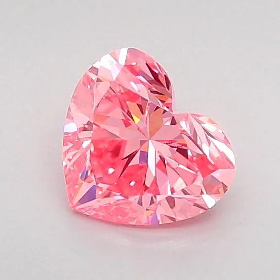 0.76ct HEART Fancy Vivid Pink VS1 Coloured Lab diamond