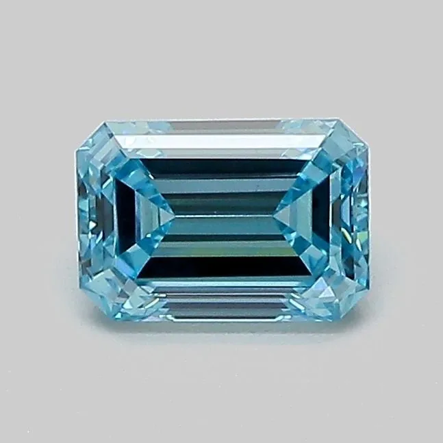 0.72ct EMERALD Fancy Vivid Blue VS1 Coloured Lab diamond