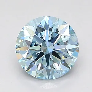 1.04ct ROUND Fancy Vivid Blue VVS2 Coloured Lab diamond