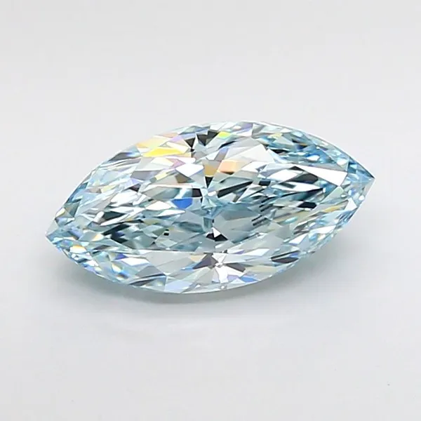 1.51ct MARQUISE Fancy Intense Blue VVS2 Coloured Lab diamond