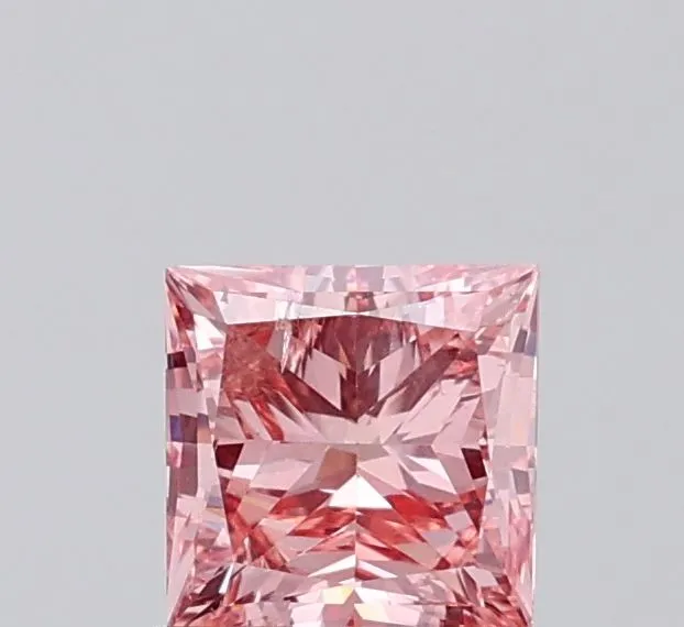 1.00ct PRINCESS Fancy Vivid Pink SI1 Coloured Lab diamond
