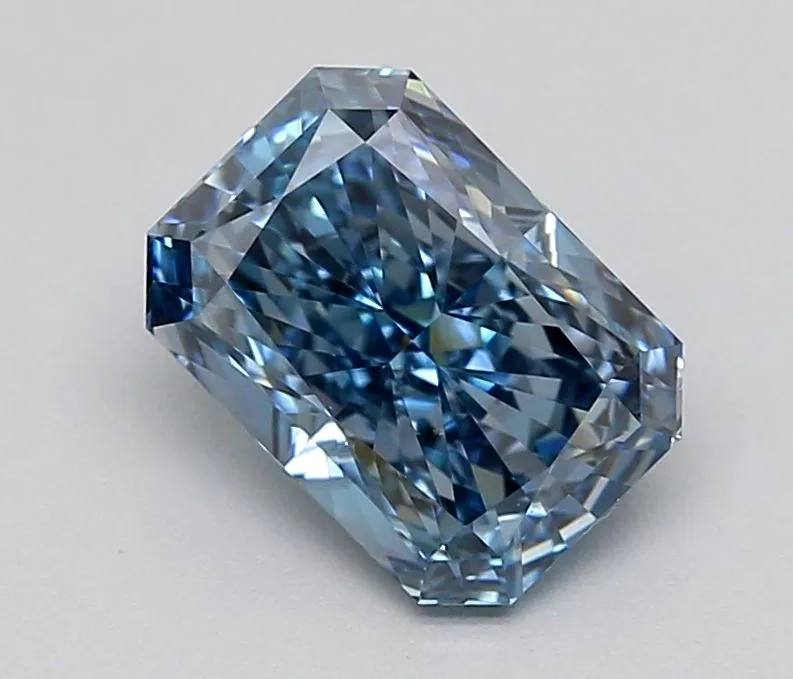 1.06ct RADIANT Fancy Vivid Blue VVS2 Coloured Lab diamond