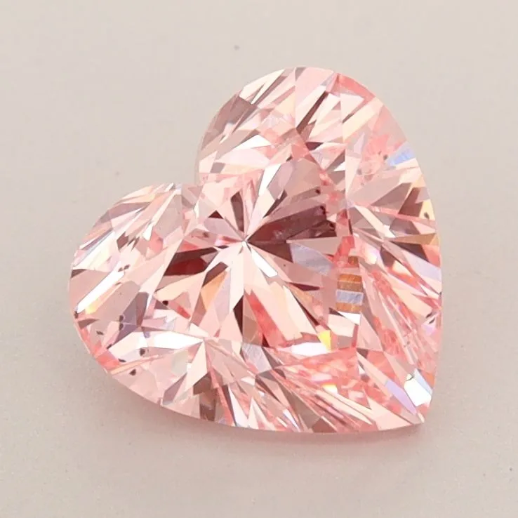 1.51ct HEART Fancy Vivid Pink SI1 Coloured Lab diamond
