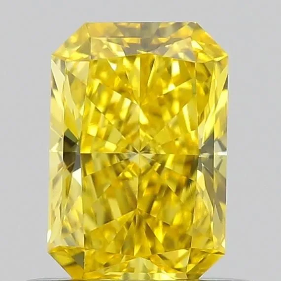 0.57ct RADIANT Fancy Vivid Yellow VVS2 Coloured Lab diamond