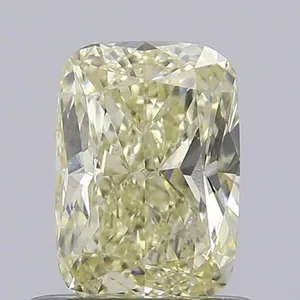 0.74ct CUSHION Fancy Light Yellow VS2 Coloured Lab diamond